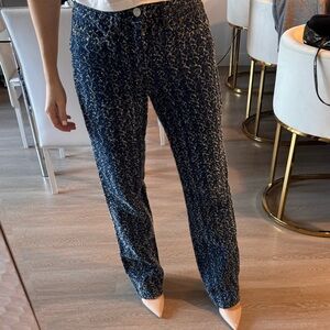 Stylish Blue Patterned Women's Pants